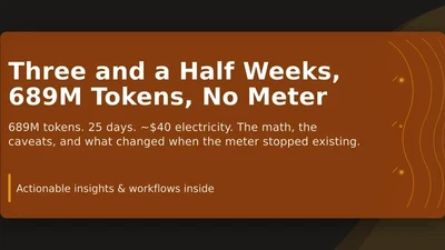 Three and a Half Weeks, 689M Tokens, No Meter featured image