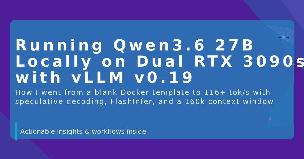 Running Qwen3.6 27B Locally on Dual RTX 3090s with vLLM v0.19 | Derek ...