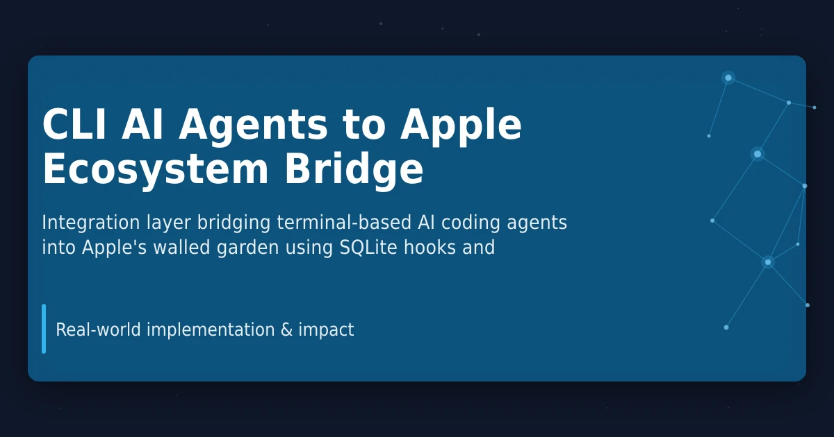 CLI AI Agents to Apple Ecosystem Bridge | Derek Armstrong — Software ...